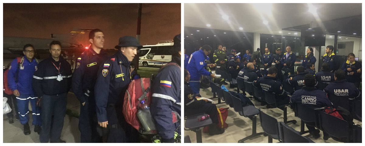 Regresa a Colombia equipo de búsqueda y rescate que apoyó labores en México