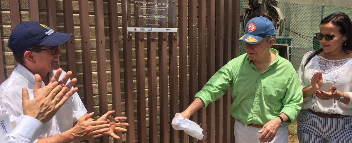 Presidente Juan Manuel Santos inauguró Centro de eventos Big Gough en San Andrés Islas.